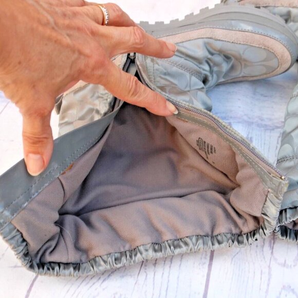 New Coach Demure Gray Nylon Boot Size Women’s 6 1/2 B - Picture 11 of 16